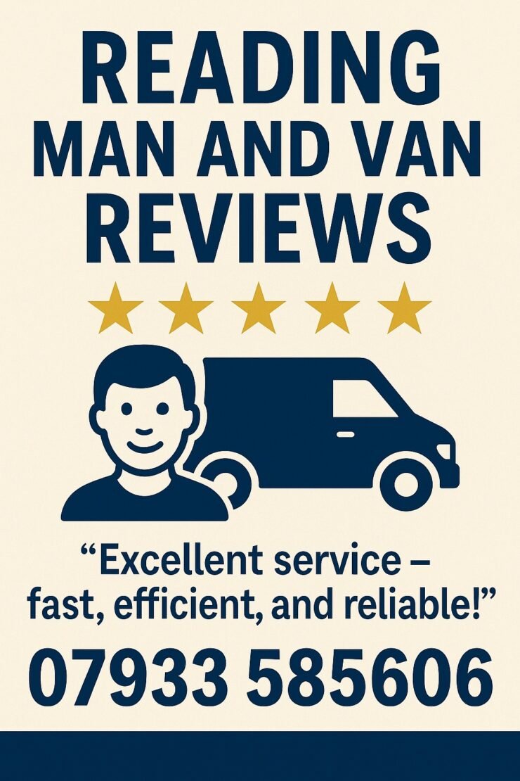 5-star reviews for Man and Van Reading showing customer feedback and ratings for professional moving services in Reading.