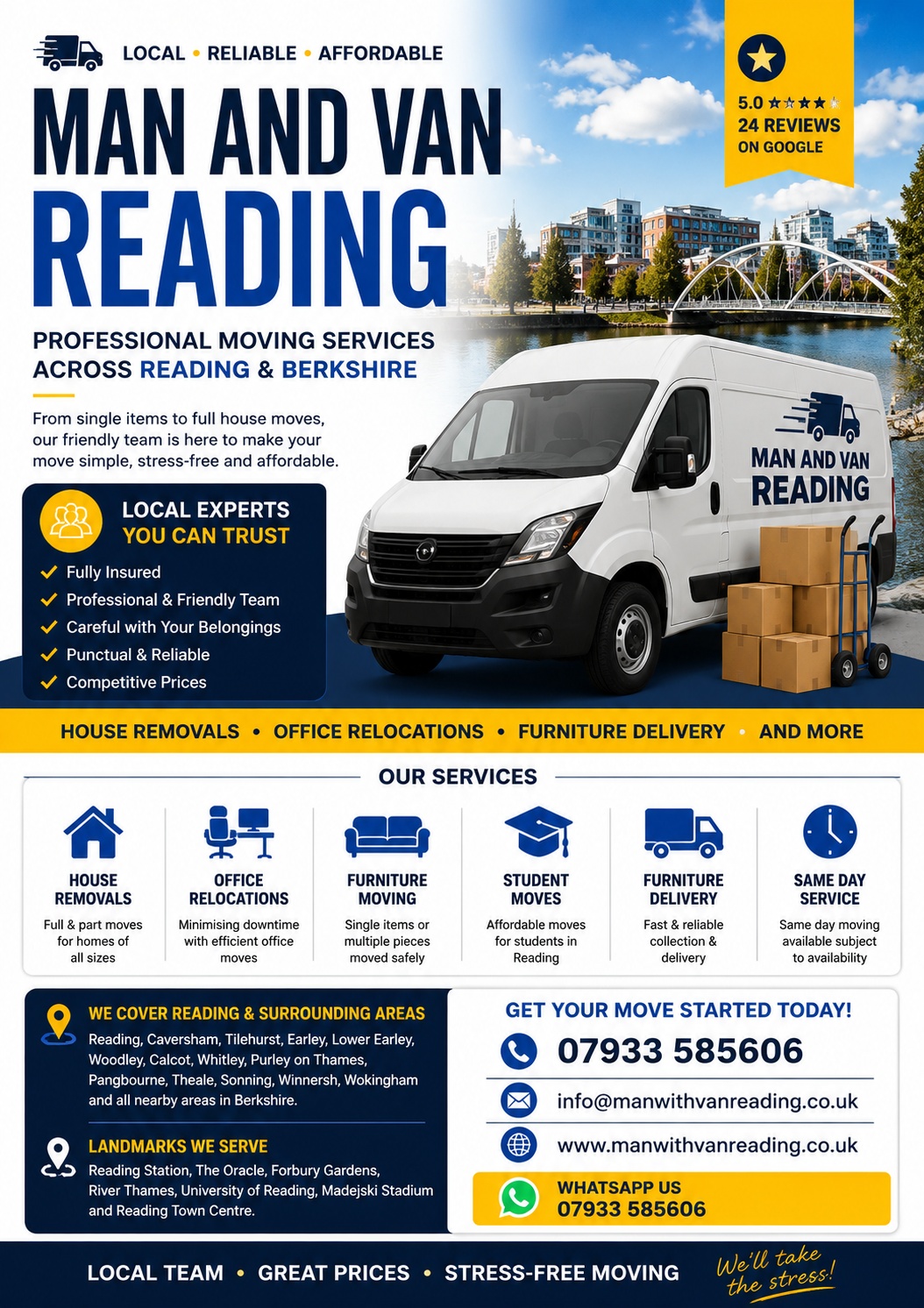 Man and Van Reading Review Flyer